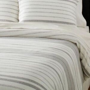 Hearth &  Hand F/Q size Striped Gray and White Bed Comforter Only